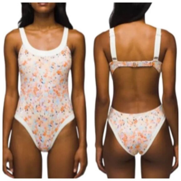 prAna Womens Sugar Shore One-Piece Swimsuit LARGE in Floral Impression - Picture 2 of 8